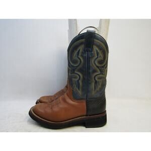 Roper Brand Womens Size 10 Blue Brown Leather Cowboy Western Boots